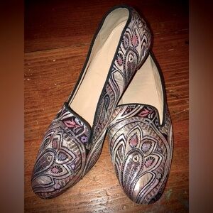 🔥J. Crew Metallic Brocade Loafers/Flats